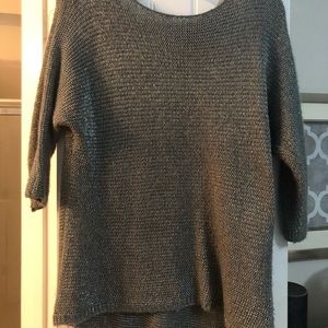 Jennifer Lopez Grey shimmer 3/4 sleeve sweater